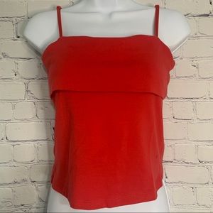 One Step Up Red Tank Top Large